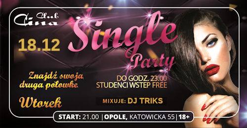 Single Party - wtorek 18.12 - do 23:00 studenci wstęp free