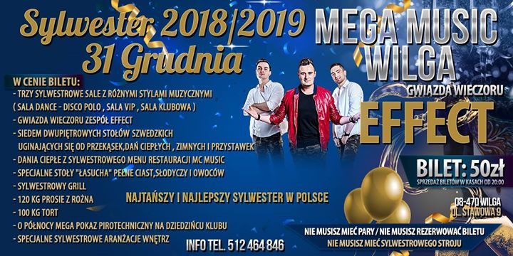 31.12 Sylwester w Mega Music Wilga