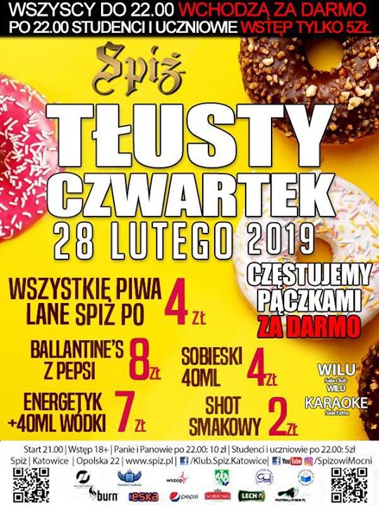 Tłusty Czwartek - 28 lutego 2019