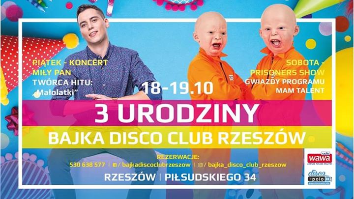 18-19.10 - Miły Pan & Prisoners Show x 3 Urodziny Bajka Rzeszów