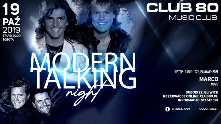 Modern Talking Night // Sobota 19.10 - Club 80