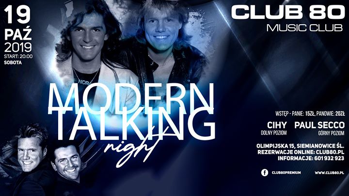 Modern Talking Night // Sobota 19.10 - Club 80