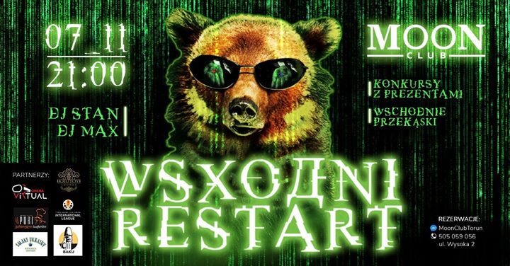 Wschodni Restart - 07.11.2019 - Moon Club (WSTĘP FREE!)