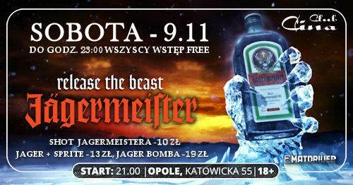 Jager Night - sobota 9.11 - do godz. 23:00 wstęp free