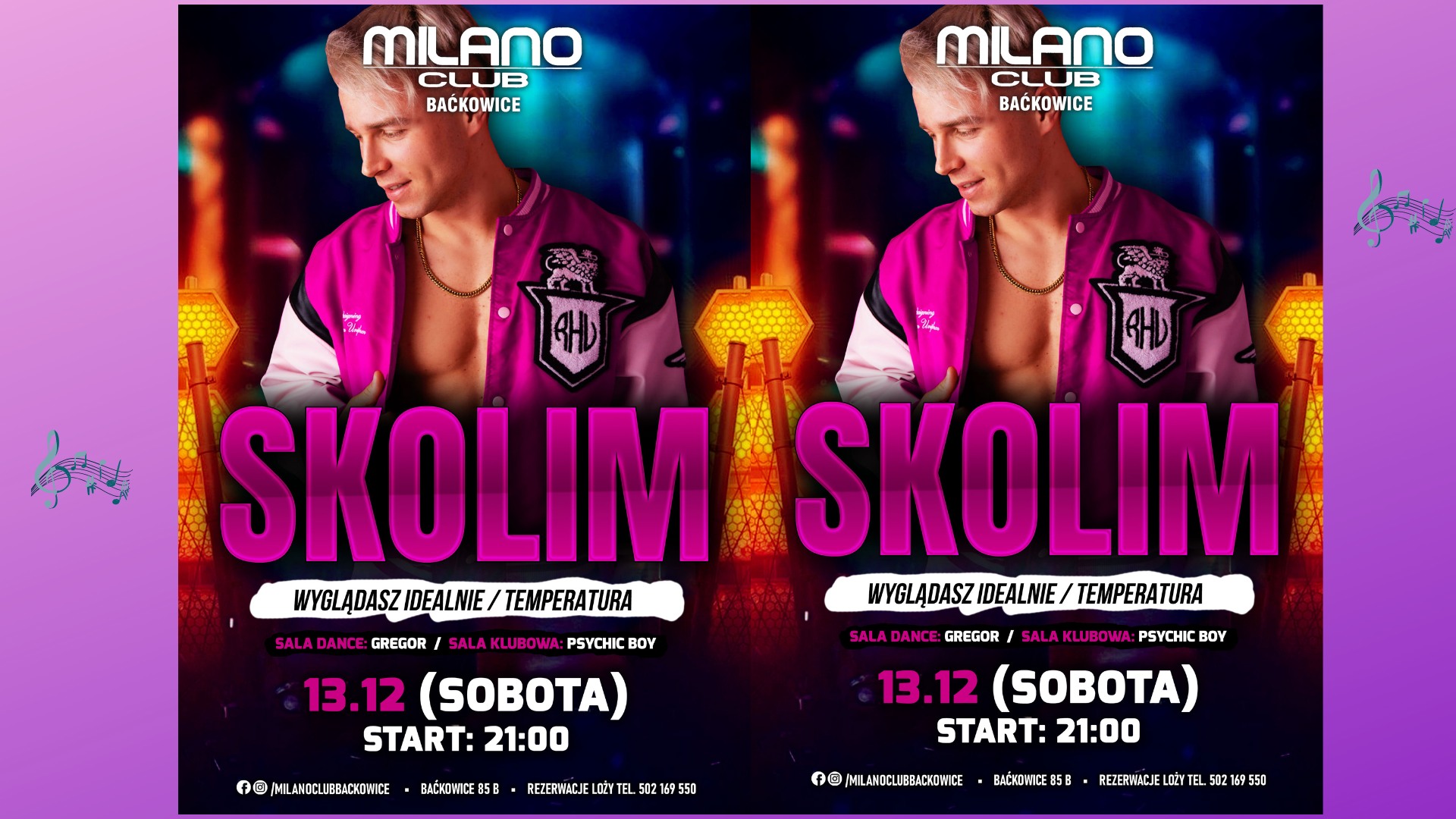 SOB.13.12.25 👑SKOLIM🎙🔥Impreza ,,Mikołajkowa”👑 Milano Club Baćkowice 🔥